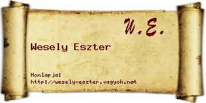 Wesely Eszter névjegykártya